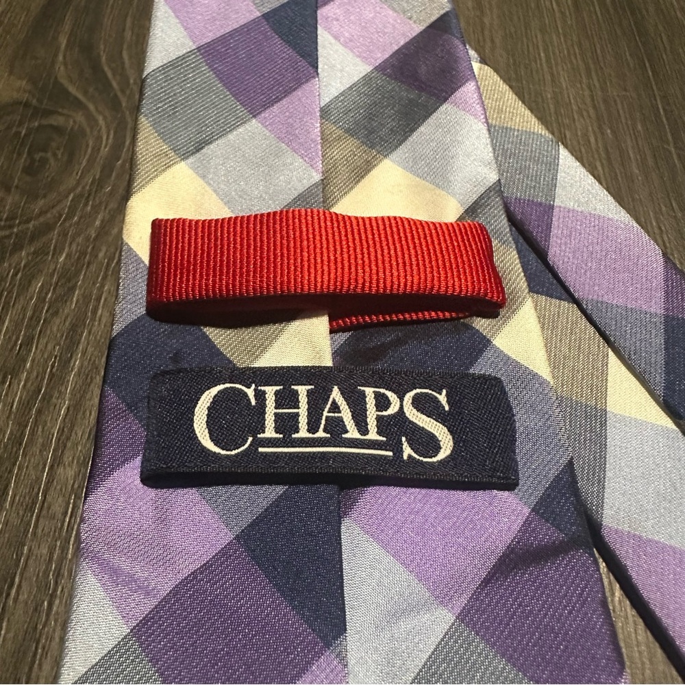 Chaps Purple Plaid Tie
